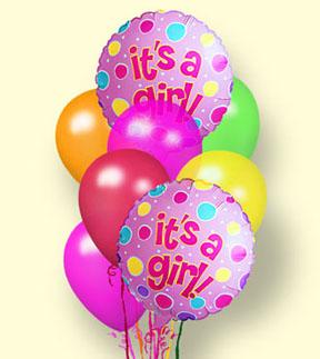 It's A Girl Balloon Bunch
