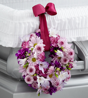 funeral flowers, sympathy flowers, The FTD� Thoughts & Prayers� Wreath Adornment 