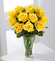 funeral flowers, sympathy flowers, The FTD� Yellow Rose Bouquet