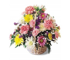 Basket of Spring Flowers