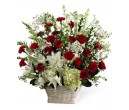 Red & White Funeral Basket